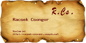 Racsek Csongor névjegykártya
